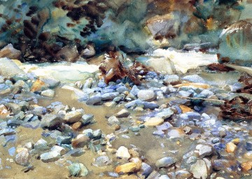 landscape Painting - Purtud Bed of a Glacier Torrent landscape John Singer Sargent
